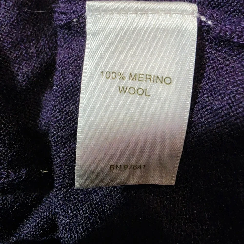 J. Jill Women Medium Sweater Purple 100% Merino Wool Long Sleeve Crewneck Career